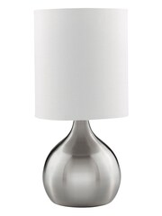 Searchlight Silver Lucerne Satin Touch Table Lamp - Image 2 of 3