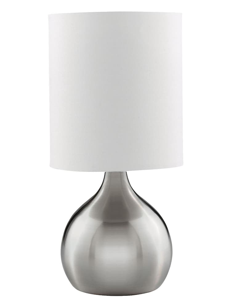 Searchlight Silver Lucerne Satin Touch Table Lamp - Image 2 of 3