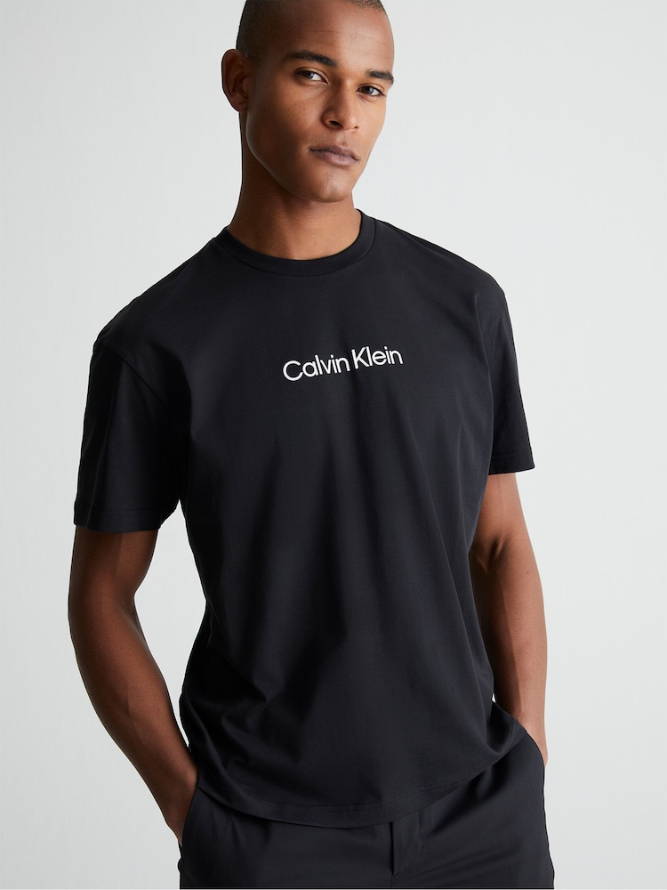 Calvin Klein Black Slim Fit 100% Cotton Logo Comfort T-Shirt - Image 1 of 4