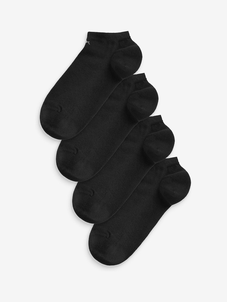 Calvin Klein Black Womens Sneaker Socks 4 Pack - Image 1 of 5 Calvin Klein Black Womens Sneaker Socks 4 Pack - Image 1 of 5