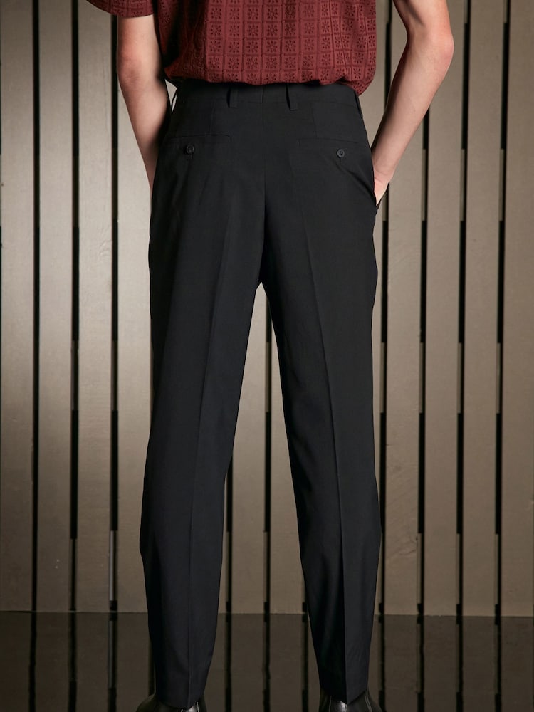 Black EDIT Oversized Tuxedo Suit Trousers - Image 2 of 9