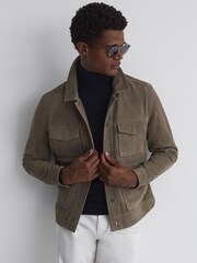 Reiss Sage Ballina Suede Pocket Front Jacket - Image 1 of 5