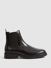 Reiss Black Chiltern Leather Chelsea Boots - Image 1 of 5