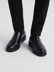 Reiss Black Chiltern Leather Chelsea Boots - Image 2 of 5