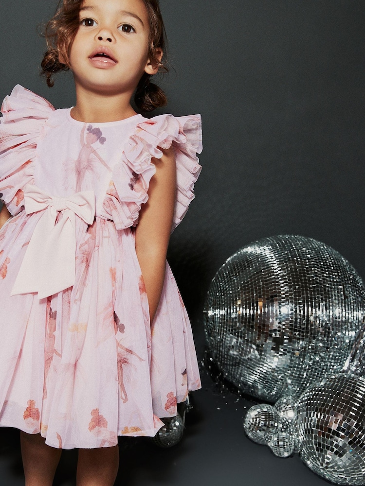 Pink Mesh Party Dress (3mths-7yrs) - Image 1 of 6