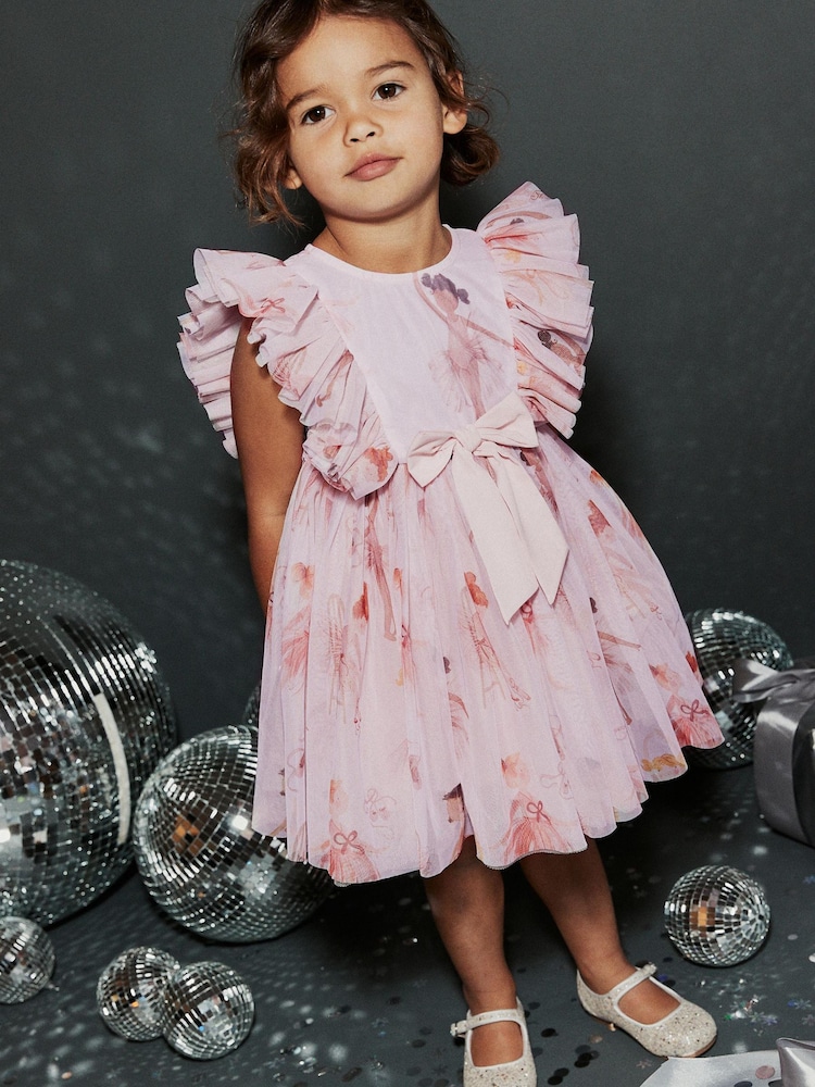 Pink Mesh Party Dress (3mths-7yrs) - Image 2 of 6