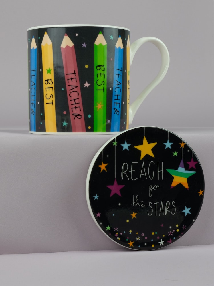 Belly Button Designs Best Teacher Mug & Coaster Set - Image 1 of 2