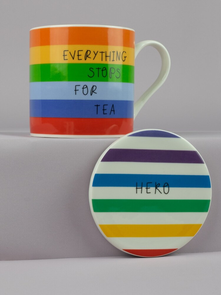 Belly Button Designs Rainbow Hero Mug & Coaster Set - Image 1 of 2