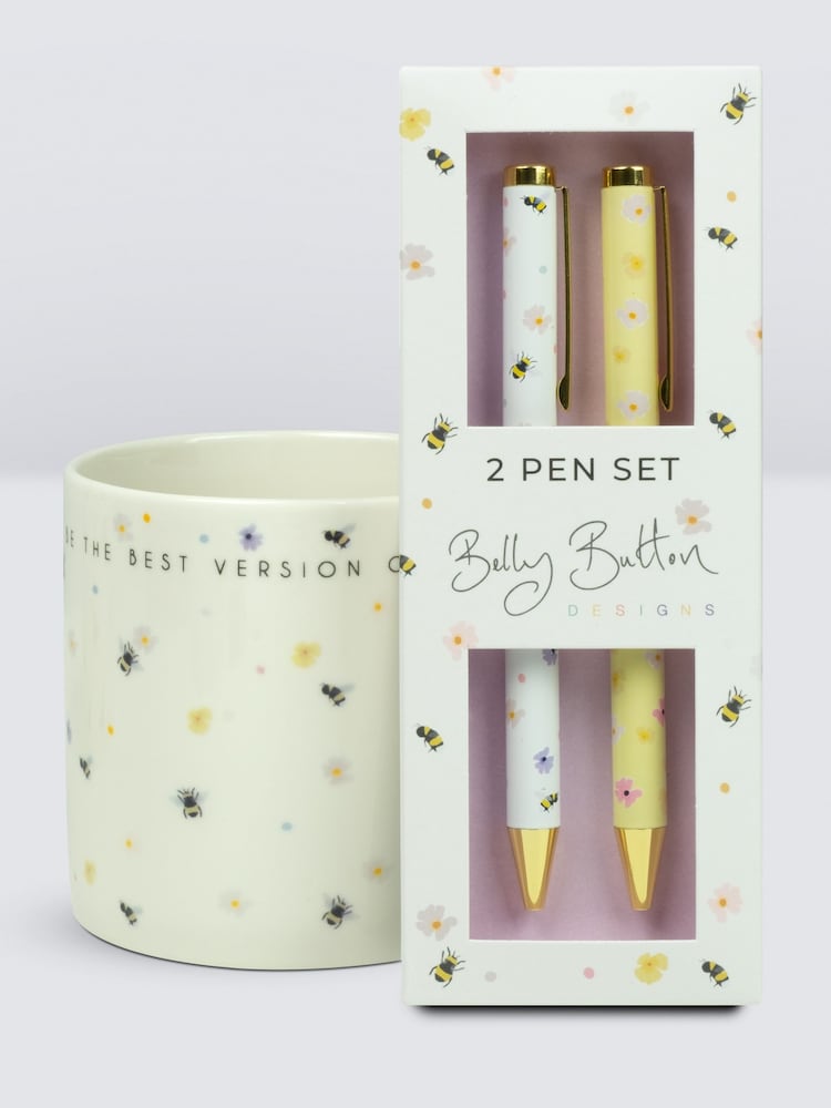 Belly Button Designs White Bee Pen & Pot Set - Image 1 of 2