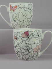 Belly Button Designs Flowers & Butterflies - Tulip Shaped 2 Mug Set - Image 1 of 1