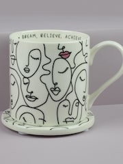 Belly Button Designs Faces Mug & Coaster Set - Image 2 of 2