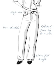 River Island Blue Curve 90s Long Straight Leg High Rise Jeans - Image 7 of 7