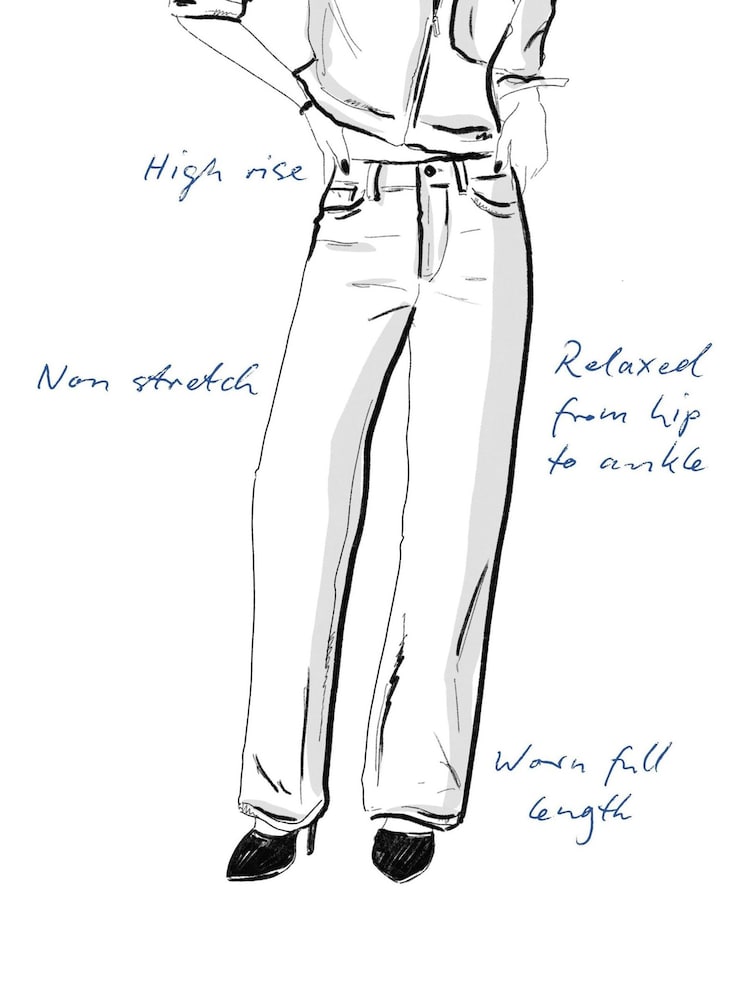 River Island Blue Curve 90s Long Straight Leg High Rise Jeans - Image 7 of 7