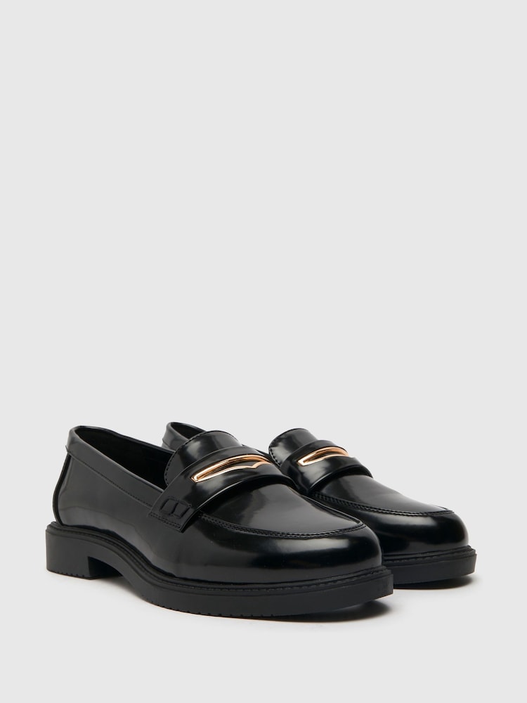 Schuh Wide Fit Luther Patent Loafers - Image 2 of 4 Schuh Wide Fit Luther Patent Loafers - Image 2 of 4