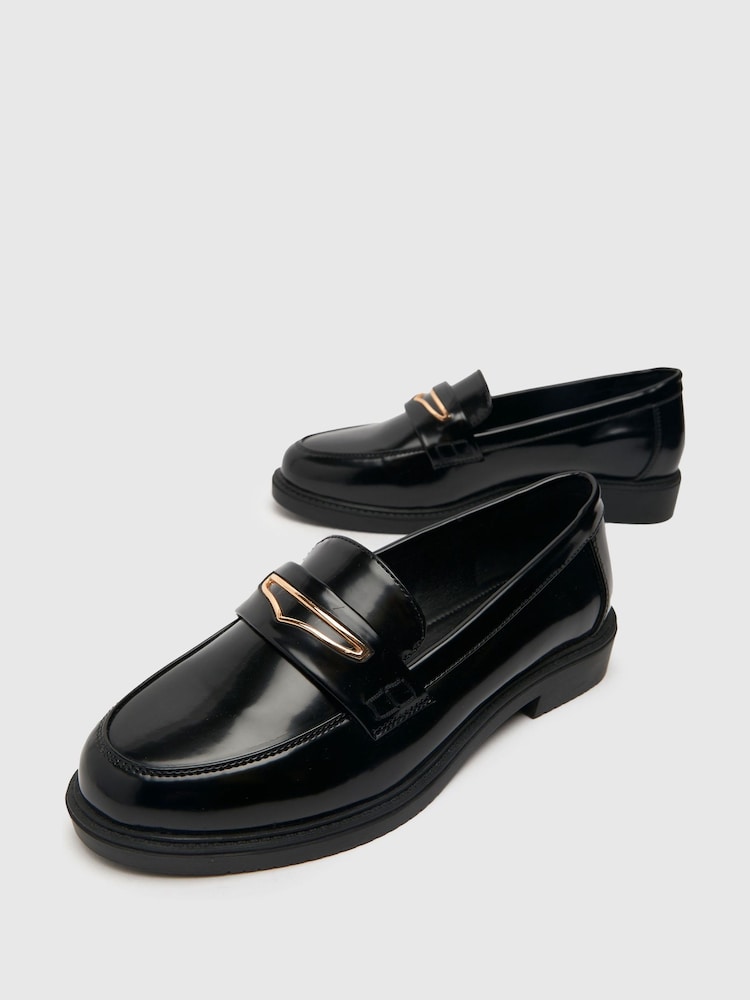 Schuh Wide Fit Luther Patent Loafers - Image 4 of 4 Schuh Wide Fit Luther Patent Loafers - Image 4 of 4