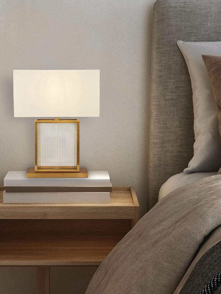 Searchlight Brass Teasel Glass Table Lamp - Image 1 of 3 Searchlight Brass Teasel Glass Table Lamp - Image 1 of 3