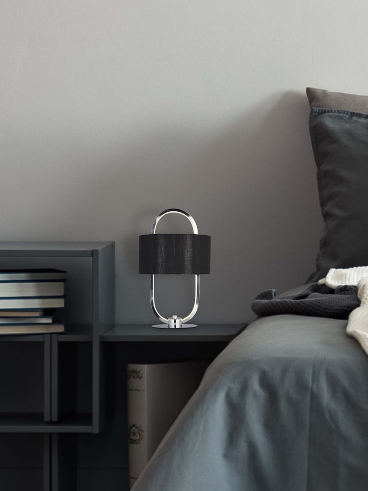 Searchlight Chrome Enchanter Black LED Table Lamp - Image 1 of 3