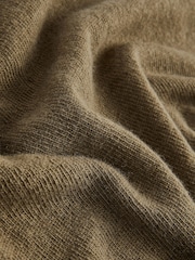 Khaki Green Lambswool Blend Knitted Poncho - Image 10 of 10