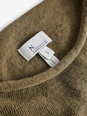 Khaki Green Lambswool Blend Knitted Poncho - Image 8 of 10