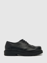 Schuh Lawn Black Brogue Shoes - Image 1 of 4