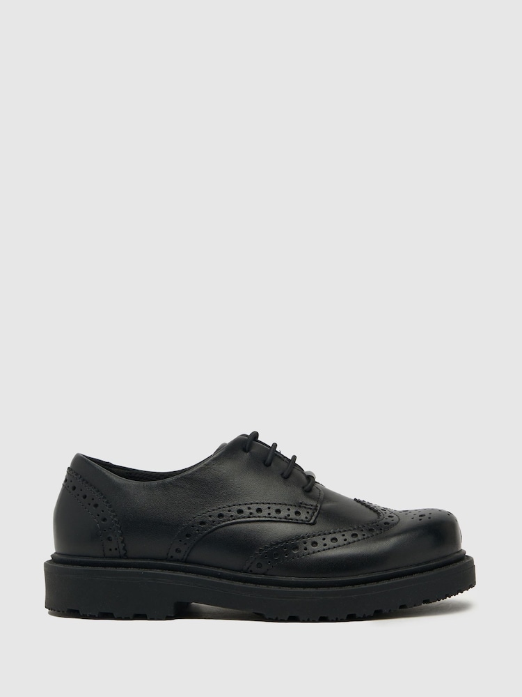 Schuh Lawn Black Brogue Shoes - Image 1 of 4