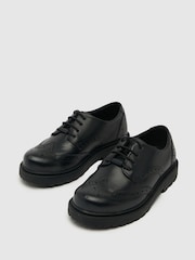 Schuh Lawn Black Brogue Shoes - Image 3 of 4
