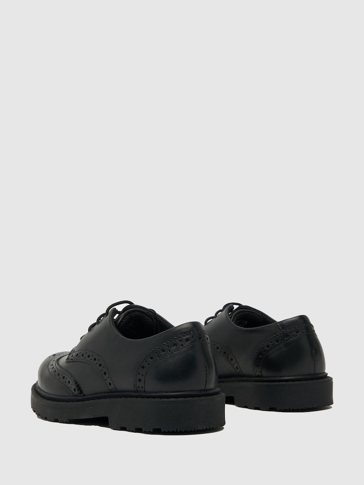 Schuh Lawn Black Brogue Shoes - Image 4 of 4