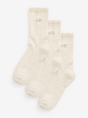 self. Oat Cushion Sole Lounge Ankle Socks 3 Pack - Image 1 of 2