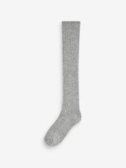 Grey/Cream Thermal Wool Blend Knee High Socks 2 Pack With Silk - Image 2 of 3