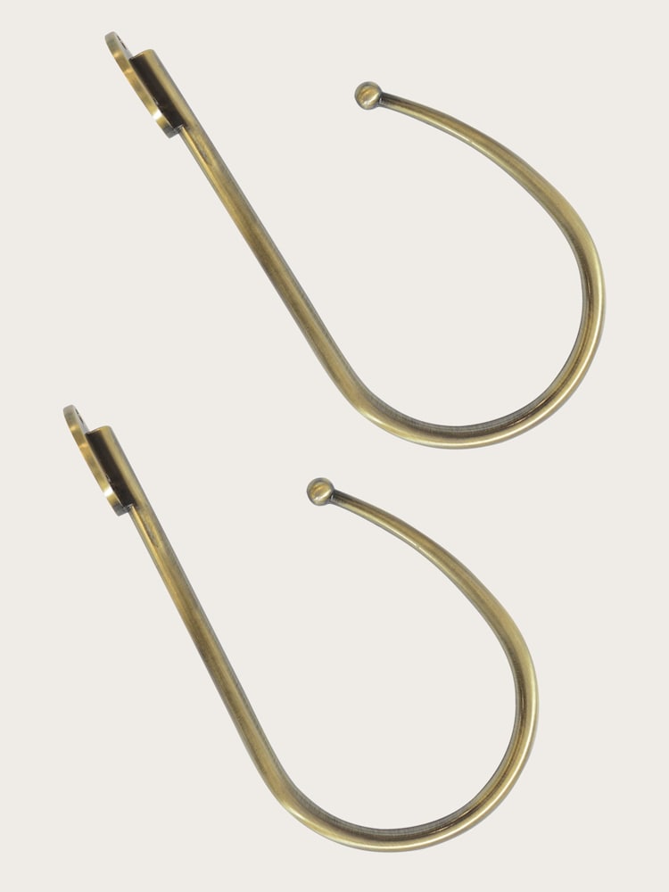 Laura Ashley Antique Brass Set of Two Ball End Curtain Holdbacks - Image 2 of 3