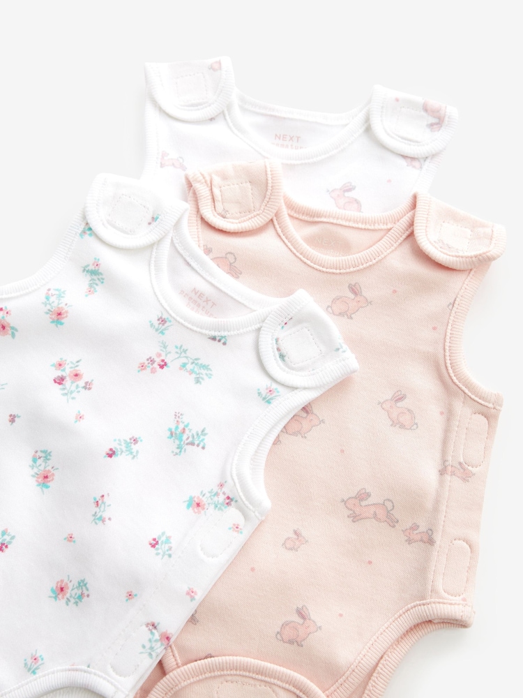 Rose - Corps de gilet en coton 100% prématuré Bébé 3 Paquet - Image 6 of 6