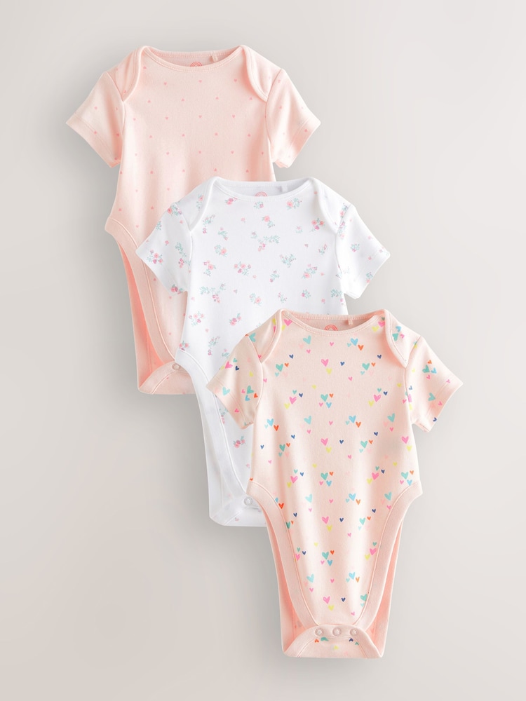 Pink - Kurzärmelige Bodys gegen Hüftdysplasie aus 100 % Baumwolle, 3er-Pack - Bild 1 von 6