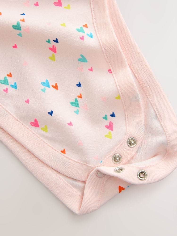 Pink Hip Dysplasia Short Sleeve 100% Cotton Bodysuits 3 Pack - Image 8 of 10
