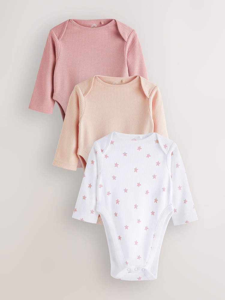 Pink - Hüftdysplasie-Langarm-Bodys im 3er-Pack, 100 % Baumwolle - Bild 1 von 6 Pink - Hüftdysplasie-Langarm-Bodys im 3er-Pack, 100 % Baumwolle - Bild 1 von 6