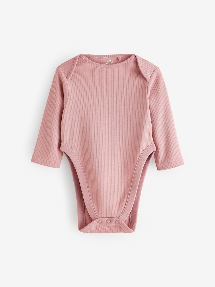Pink Hip Dysplasia Long Sleeve 100% Cotton Bodysuits 3 Pack - Image 2 of 6