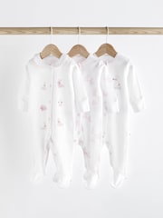 Pink - Baby-Schlafanzüge aus 100 % Baumwolle im 3er-Pack (0–3 J.) - Bild 1 von 1