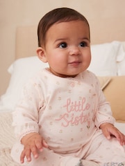 Pink Little Sister Baby Sleepsuit (0-18mths) - Image 1 of 8