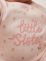 Pink Little Sister Baby Sleepsuit (0-18mths) - Image 3 of 8