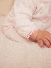 Pink Little Sister Baby Sleepsuit (0-18mths) - Image 4 of 8