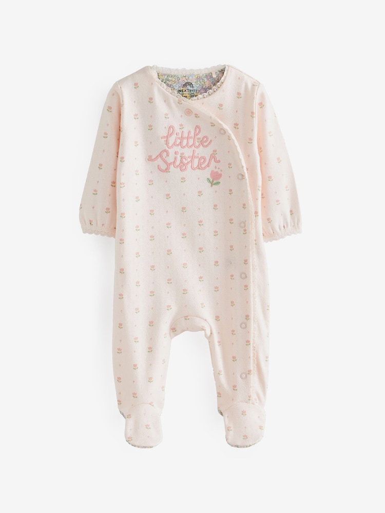 Pink Little Sister Baby Sleepsuit (0-18mths) - Image 5 of 8