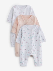 Rose - Combinaisons de nuit pour prématurés 100% coton 3 Lot (0-0mths) - Image 1 de 6