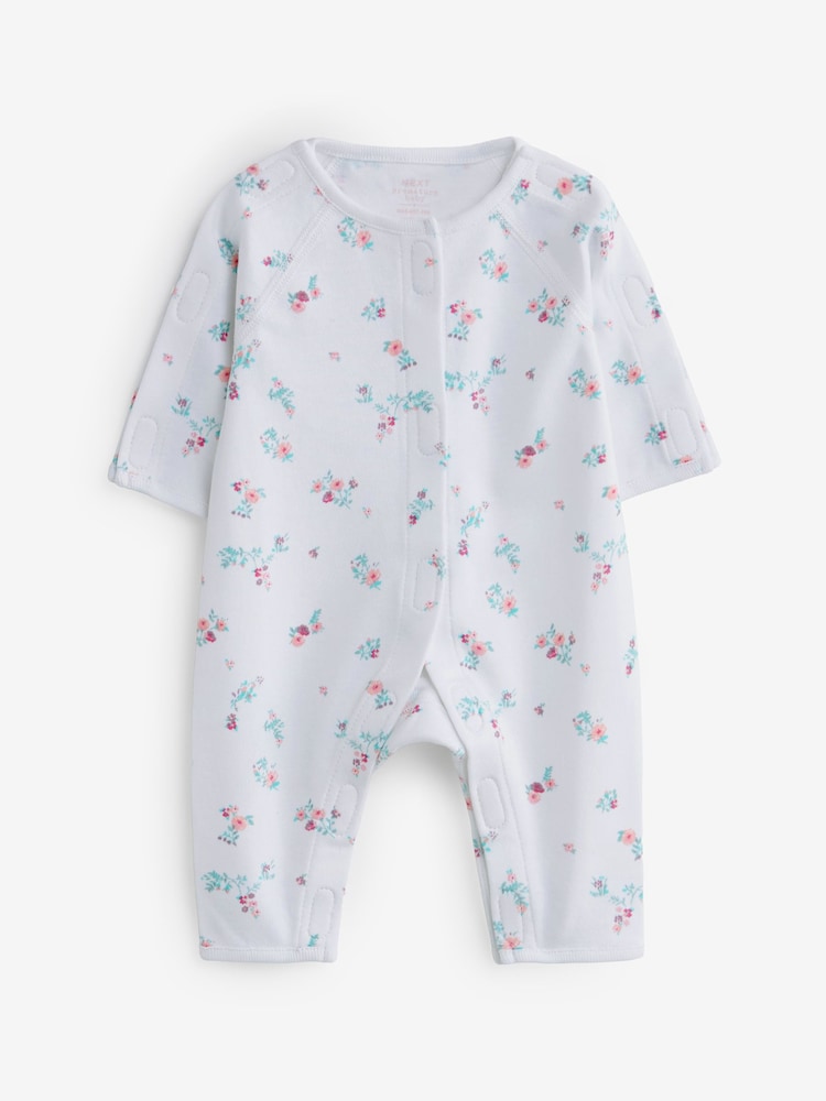 Pink Premature Baby 100% Cotton Sleepsuits 3 Pack (0-0mths) - Image 4 of 6