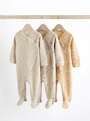 Neutral 100% Cotton Wrap Baby Sleepsuit (0mths-2yrs) - Image 1 of 12