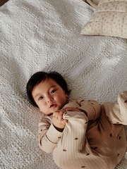 Neutral 100% Cotton Wrap Baby Sleepsuit (0mths-2yrs) - Image 2 of 12