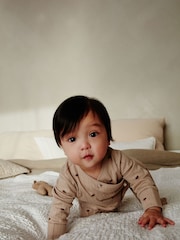 Neutral 100% Cotton Wrap Baby Sleepsuit (0mths-2yrs) - Image 3 of 12