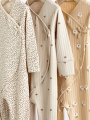 Neutral 100% Cotton Wrap Baby Sleepsuit (0mths-2yrs) - Image 6 of 12