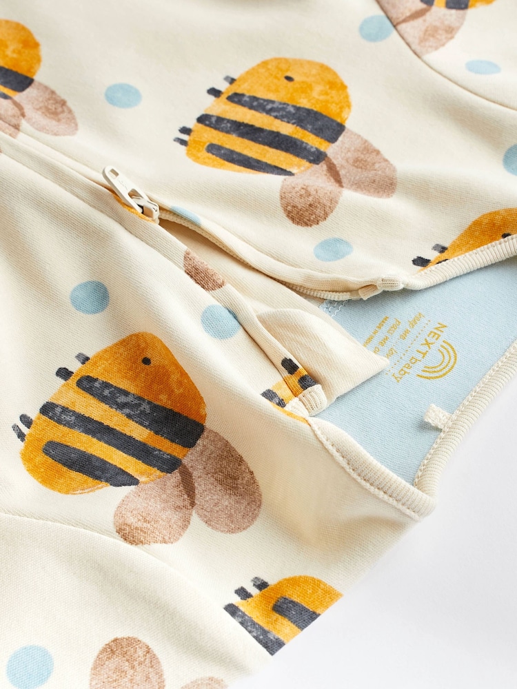 Blue/Yellow Baby Two Way Zip 100% Cotton Sleepsuits 3 Pack (0mths-2yrs) - Image 12 of 12