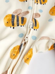 Blue/Yellow Baby Two Way Zip 100% Cotton Sleepsuits 3 Pack (0mths-2yrs) - Image 9 of 12