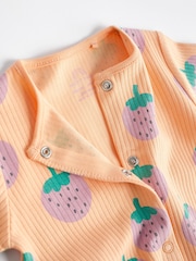Vijolična/oranžna - dojenček Printed brez stopal 100% Cotton Sleepsuits 3 komplet (0mths-3yrs) - Slika 5 iz 8