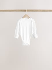 White Baby Hip Dysplasia Long Sleeve Bodysuits 5 Pack - Image 3 of 7